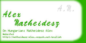 alex matheidesz business card